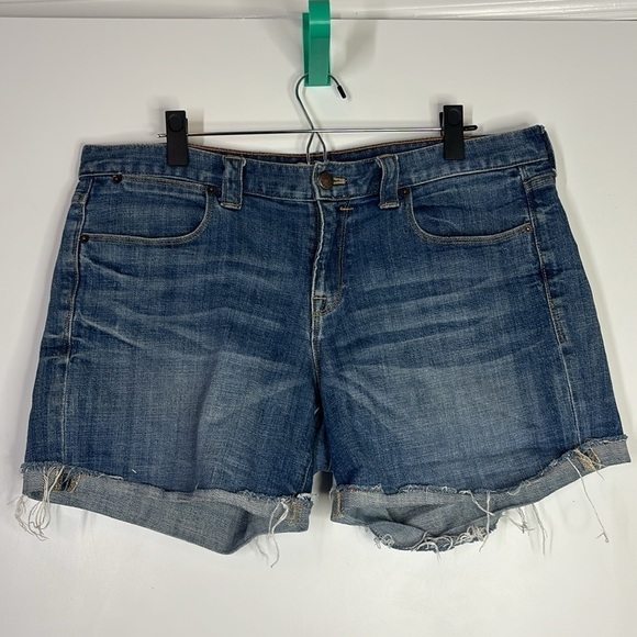 J. Crew factory raw hem stretch denim shorts size 12 - Picture 1 of 4